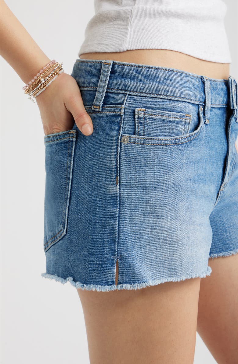 BP. Festival Fray Hem Denim Shorts, Alternate, color, Western Wash