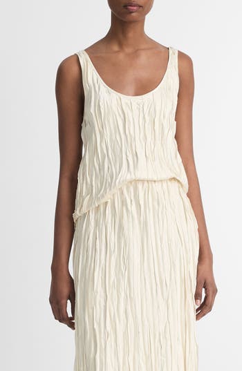 Vince Crushed Satin Tank In Neutral