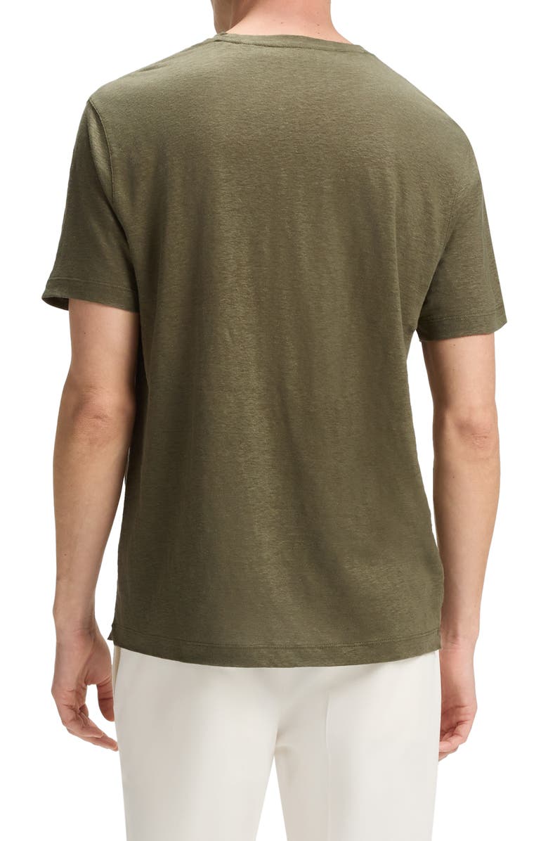 BOSS x Beckham Taut Linen T-Shirt, Alternate, color, Medium Green
