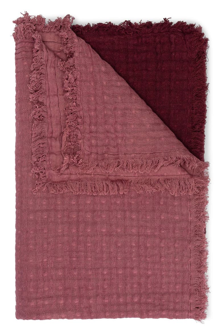 Ombré Cotton Muslin Blanket, Alternate, color, RED