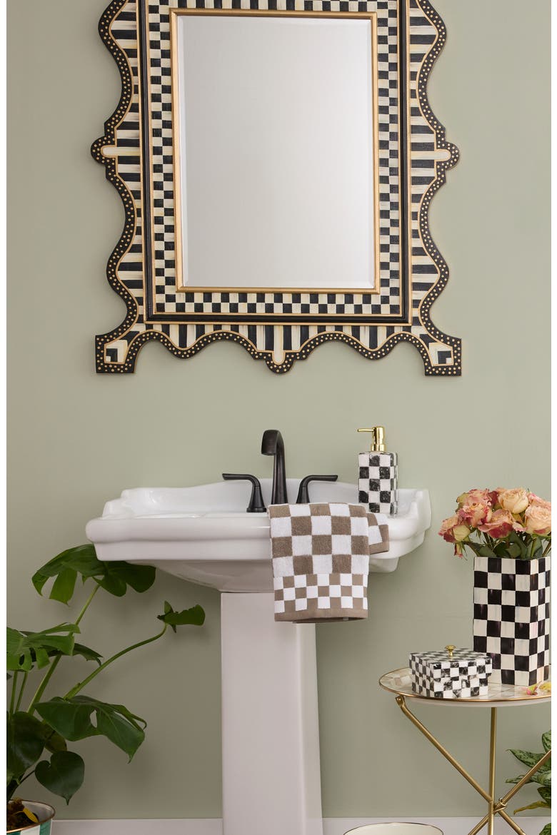 Courtly Check Large Wall Mirror, Alternate, color, BLACK
