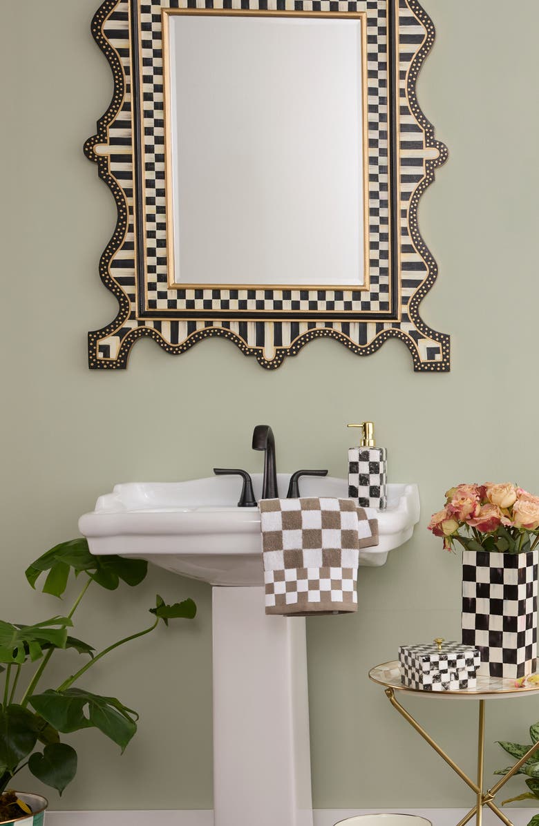 MACKENZIE CHILDS Courtly Check Large Wall Mirror, Alternate, color, Black