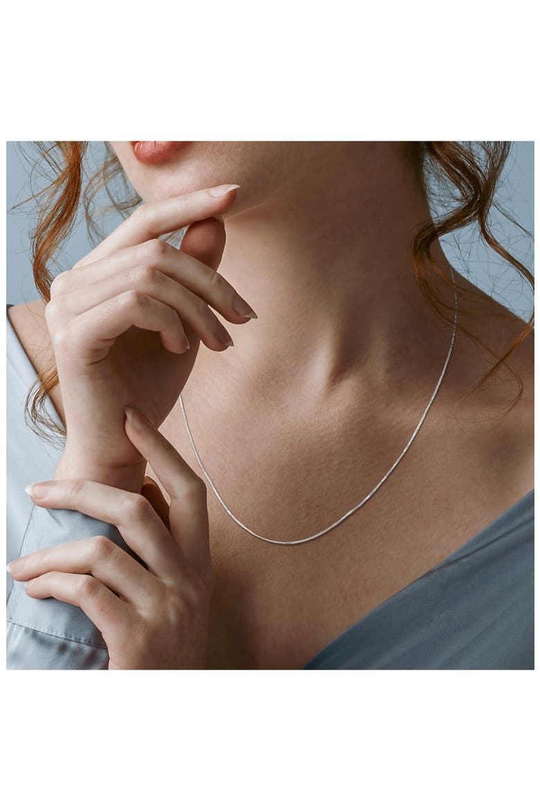 Box Link Chain Necklace, 0.65mm, Alternate, color, SILVER