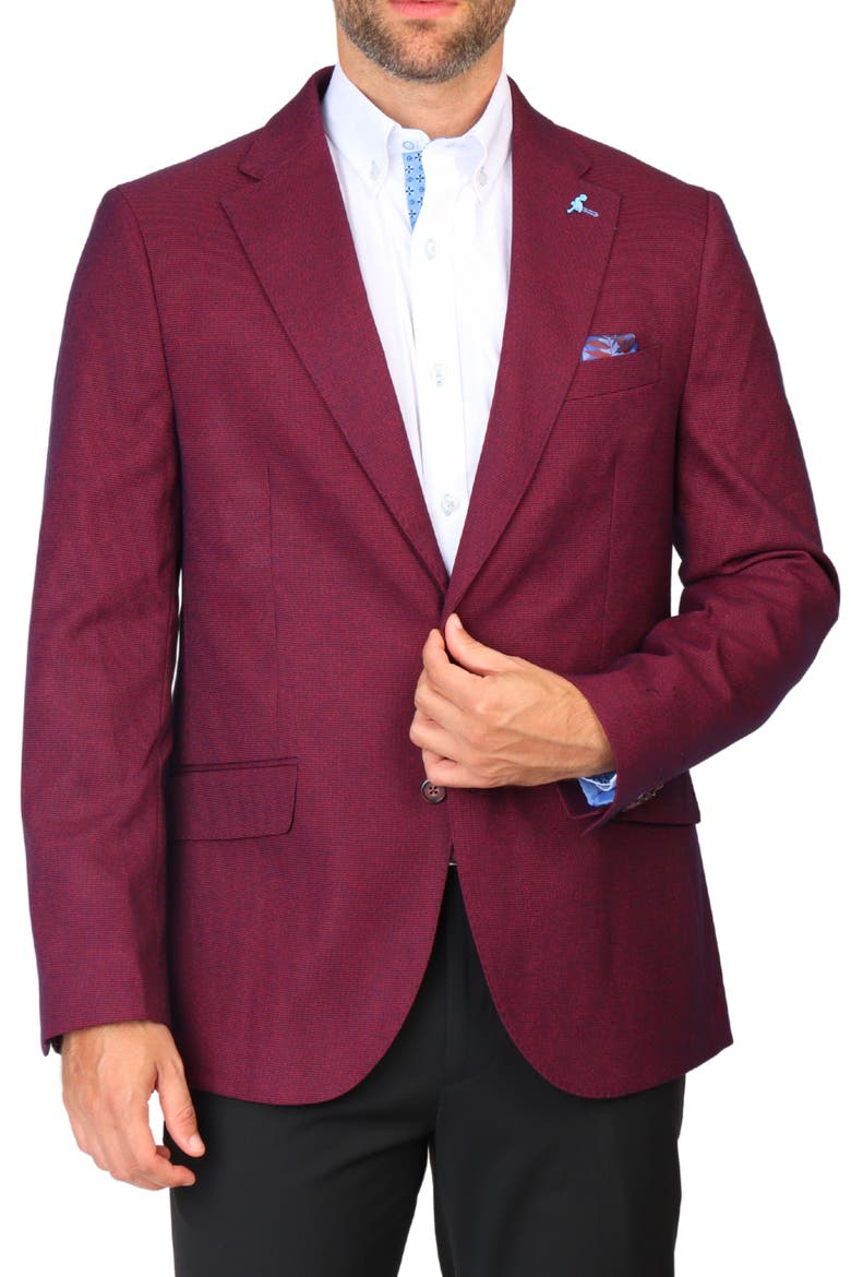 Tonal Dobby Sport Coat, Main, color, BURGUNDY