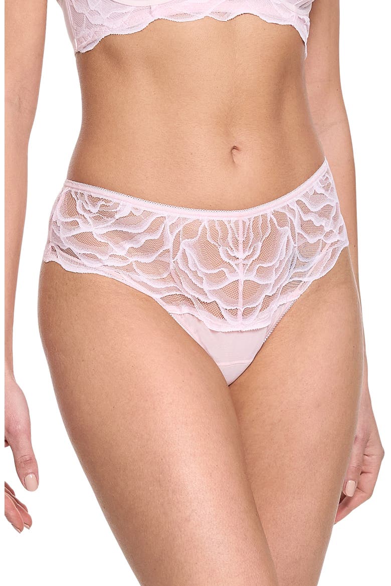 Mid Rise Lace Trim Panties, Alternate, color, VIE EN ROSE PINK