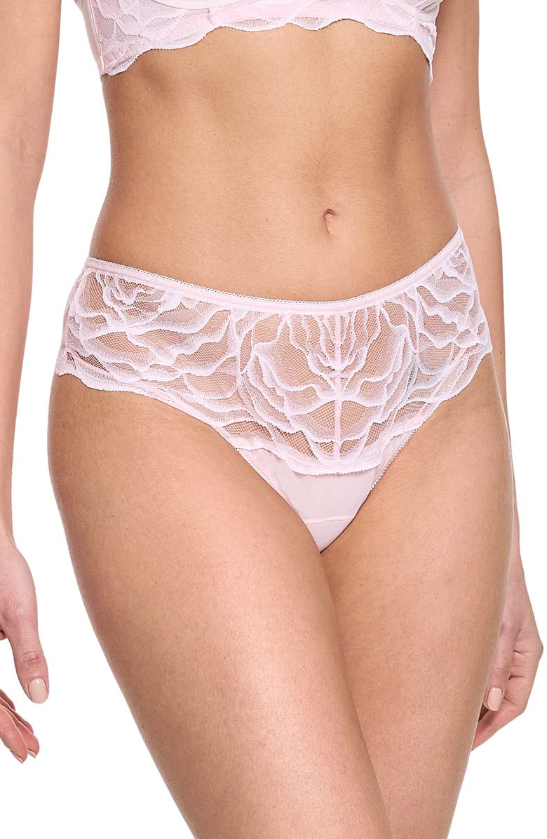 Hanky Panky Mid Rise Lace Trim Panties, Alternate, color, Vie En Rose Pink