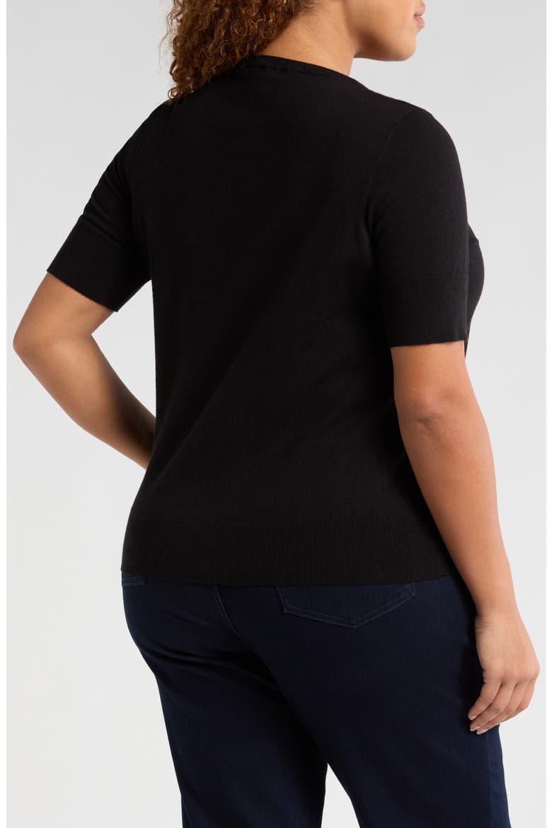 Rosie Short Sleeve Sweater, Alternate, color, BLACK