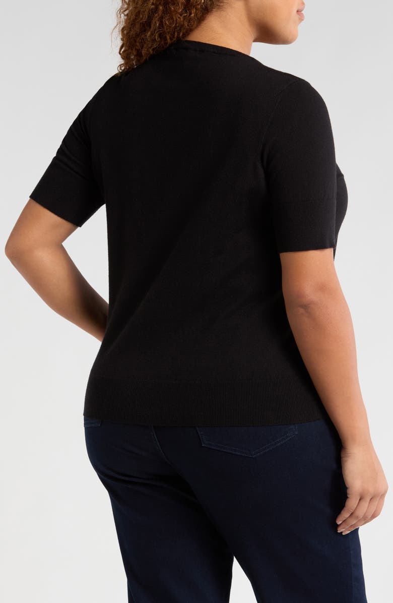Universal Standard Rosie Short Sleeve Sweater, Alternate, color, Black