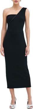 Marcella Nina One-Shoulder Ponte Midi Dress