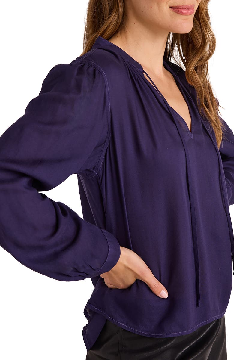 Bella Dahl Flowy Tie Neck Top, Alternate, color, Dark Sapphire
