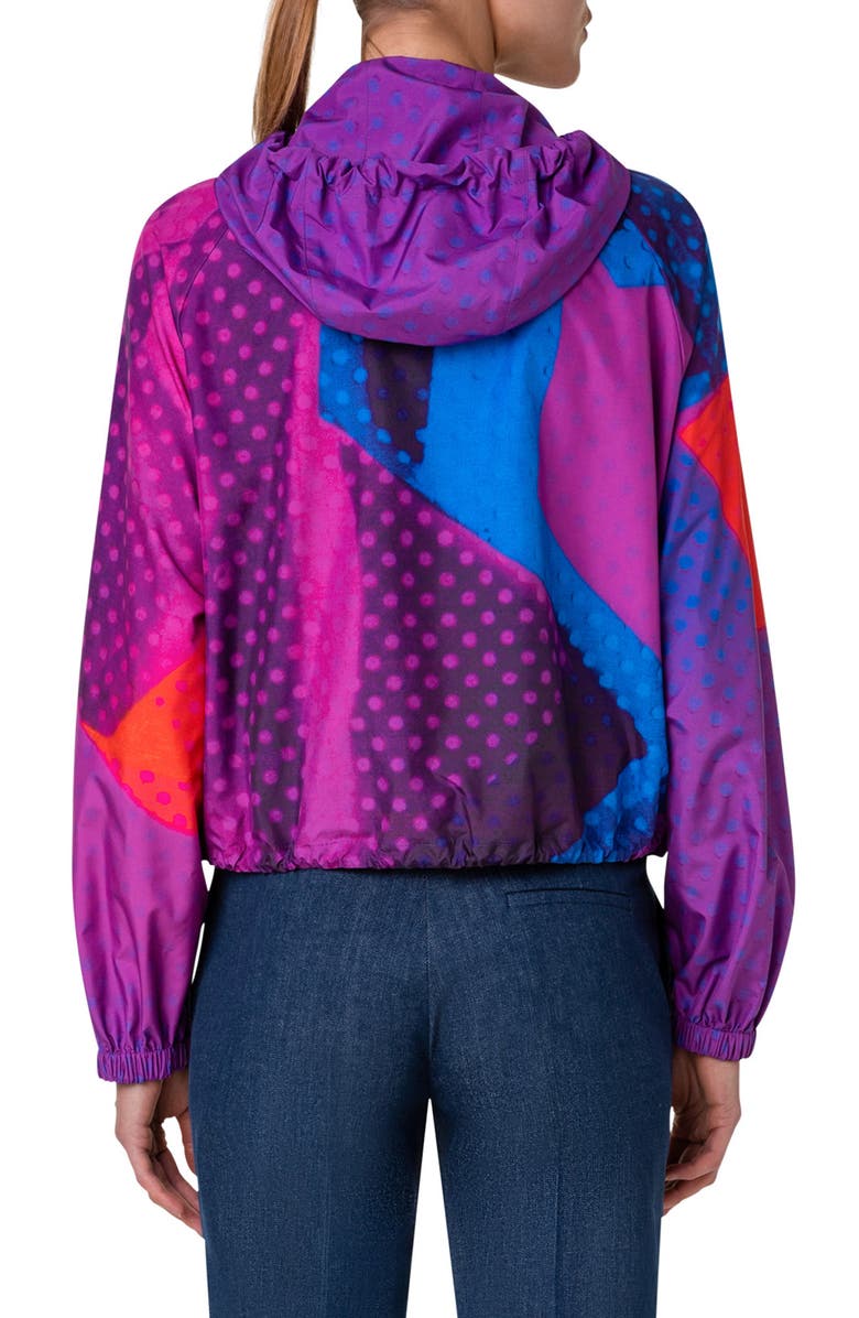 Akris Retro Print Hooded Jacket, Alternate, color,