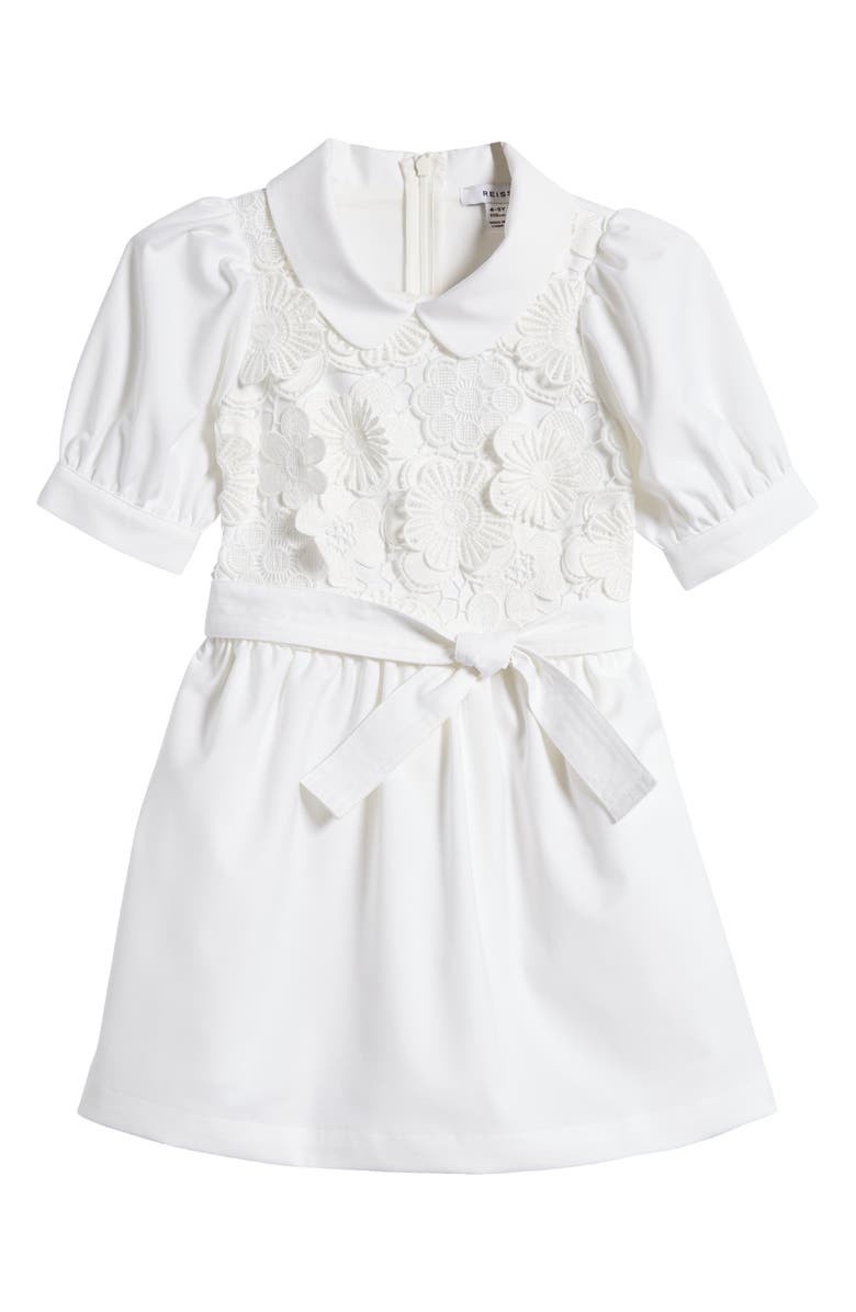 Reiss Kids' Dannie Lace Appliqué Dress, Main, color, 