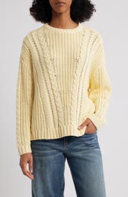PacSun Magnolia Oversize Cable Stitch Cotton Sweater