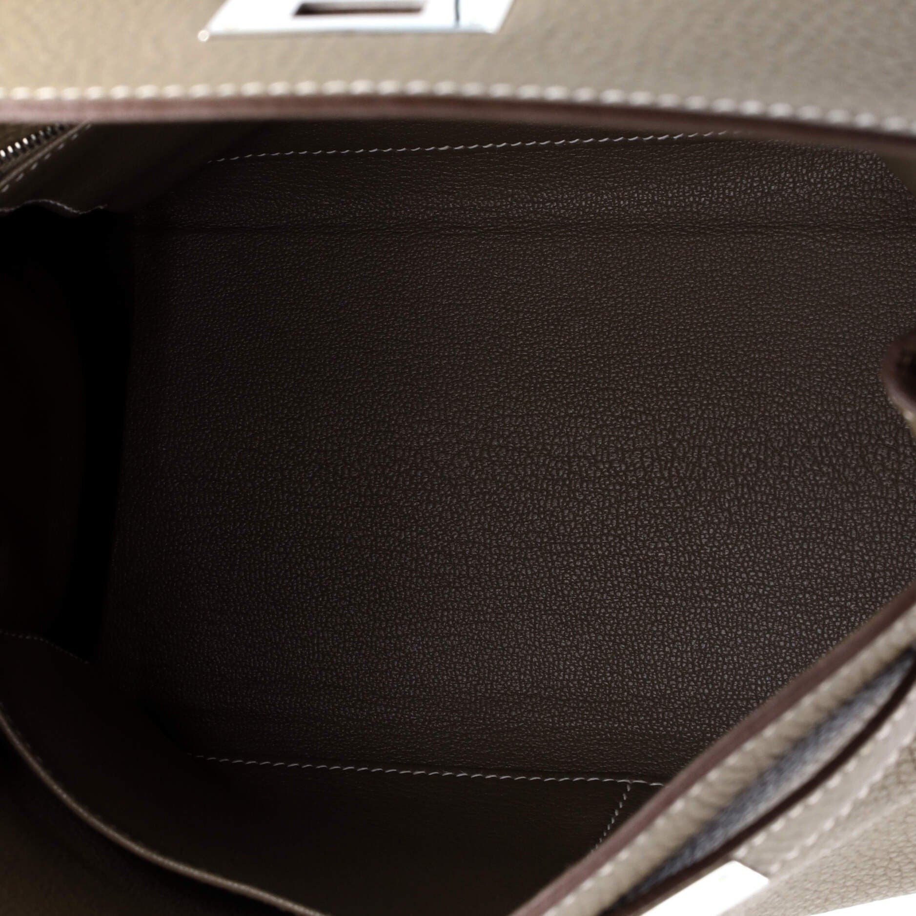 Pre-Owned Hermes Kelly Handbag Grey Togo with Palladium Hardware 28, Alternate, color, 