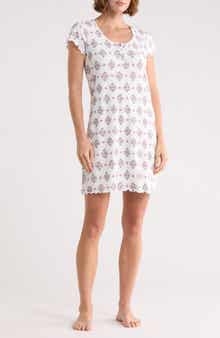 Laura Ashley Print Rib Nightgown
