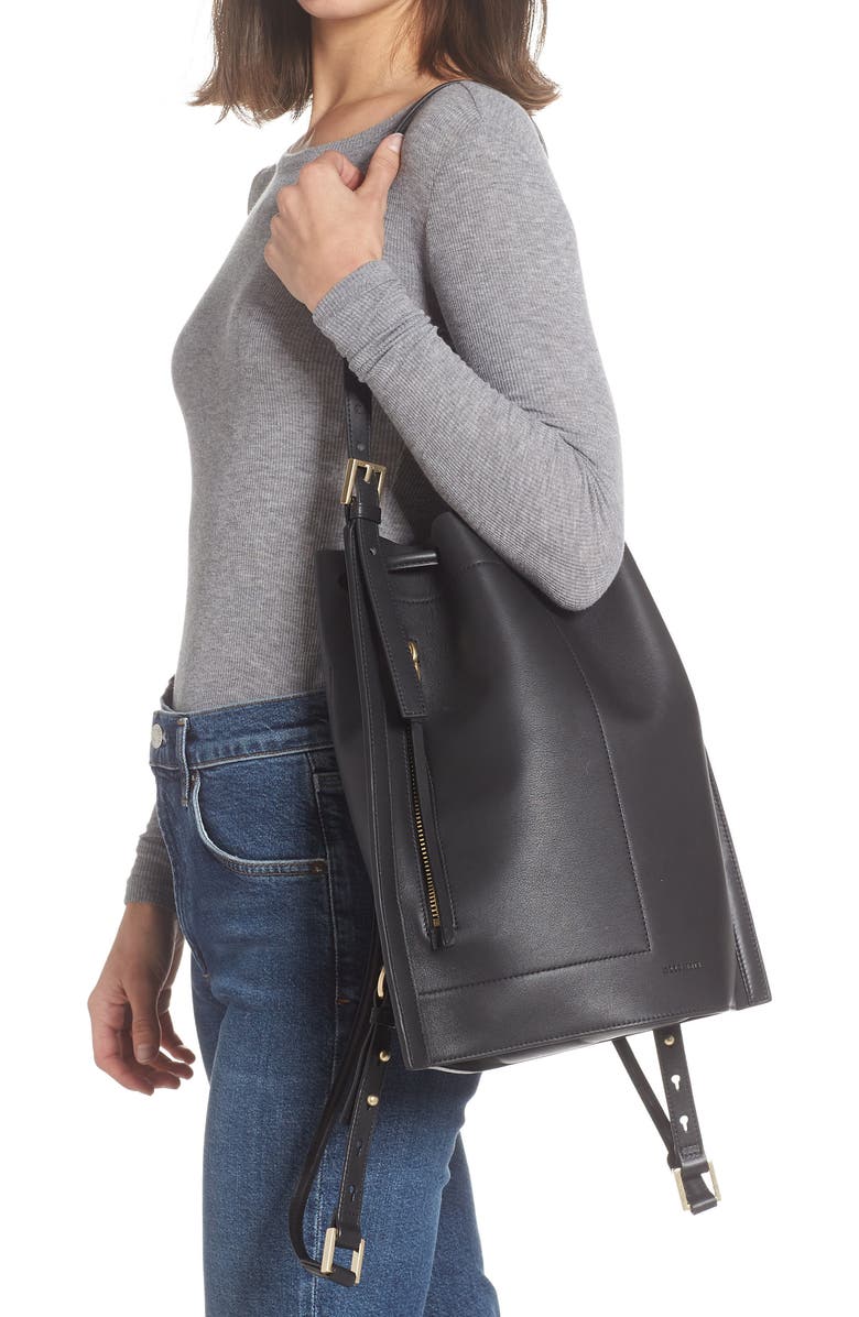 AllSaints Alpha Leather Backpack, Alternate, color,