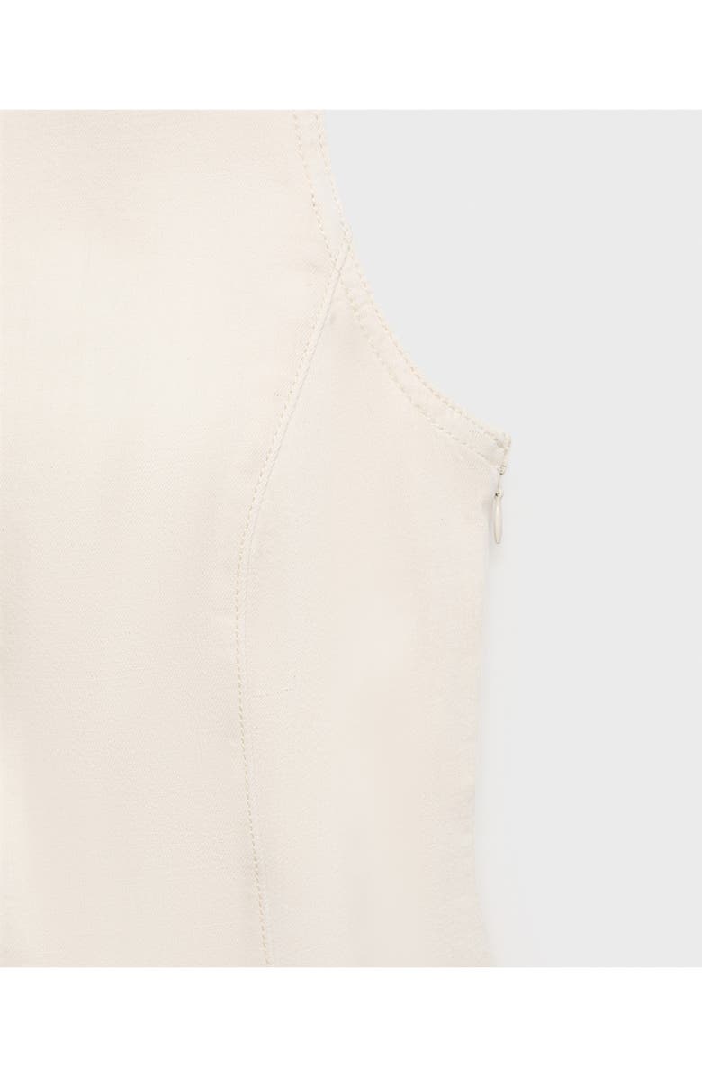 MANGO Flared Cotton & Linen Denim Top, Alternate, color, Off White