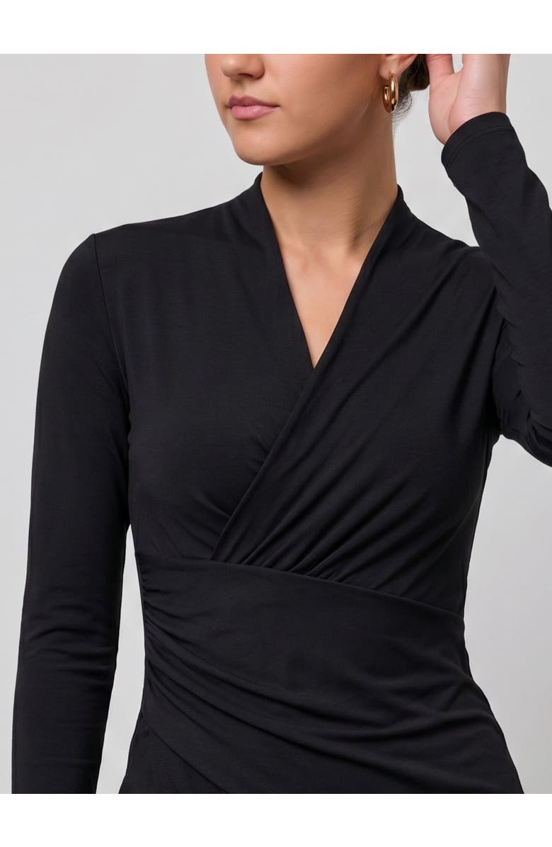 RACHEL Rachel Roy Brett Long Sleeve Wrap Front Mini Dress, Alternate, color, Black