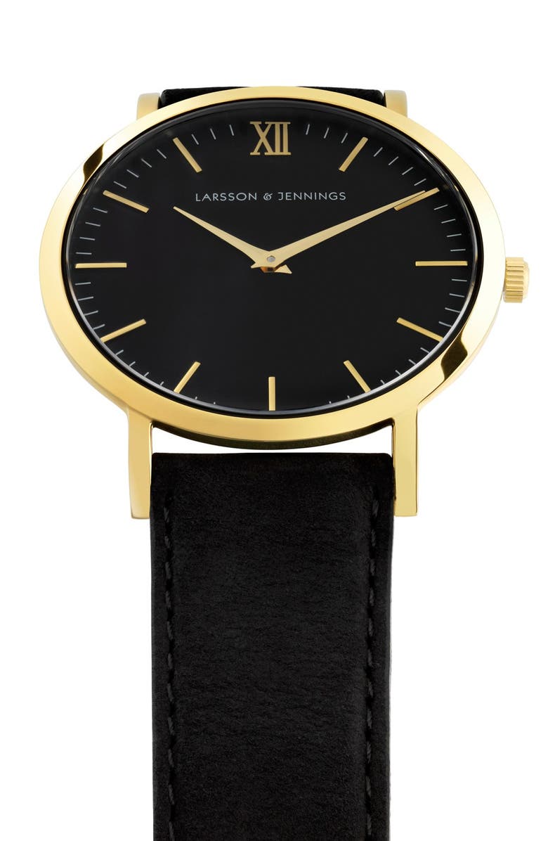 LARSSON & JENNINGS 'Lugano' Leather Strap Watch, 40mm, Alternate, color, 