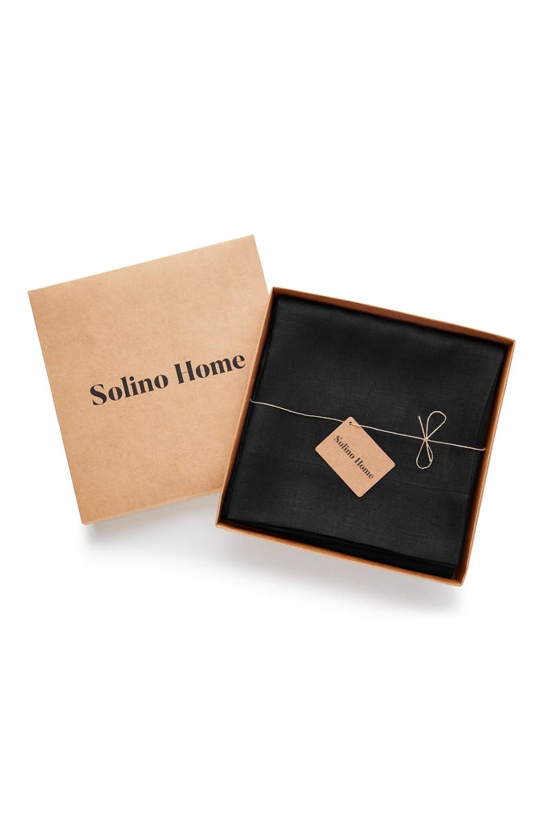 Solino Home Linen Curtain with Light Filtering Rod Pocket for Living Room, Bedroom, Alternate, color, Black