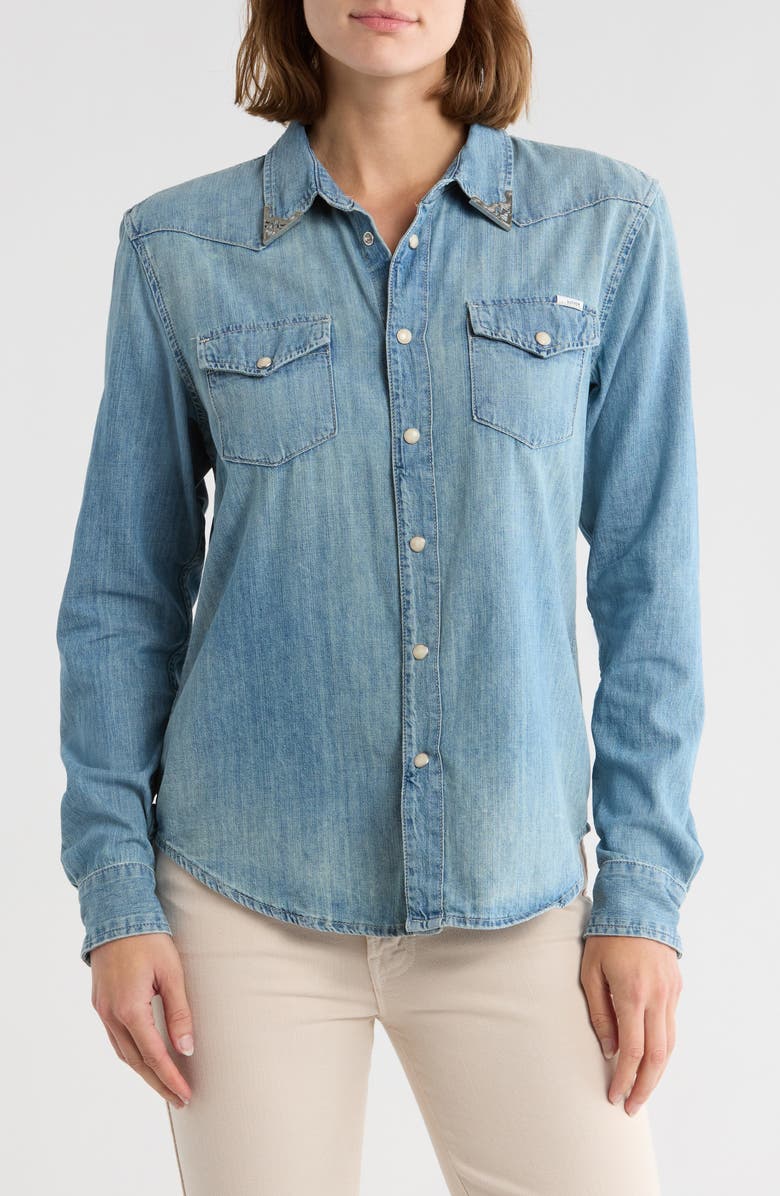 MOTHER All My Exes Metal Tipped Denim Shirt, Main, color, 