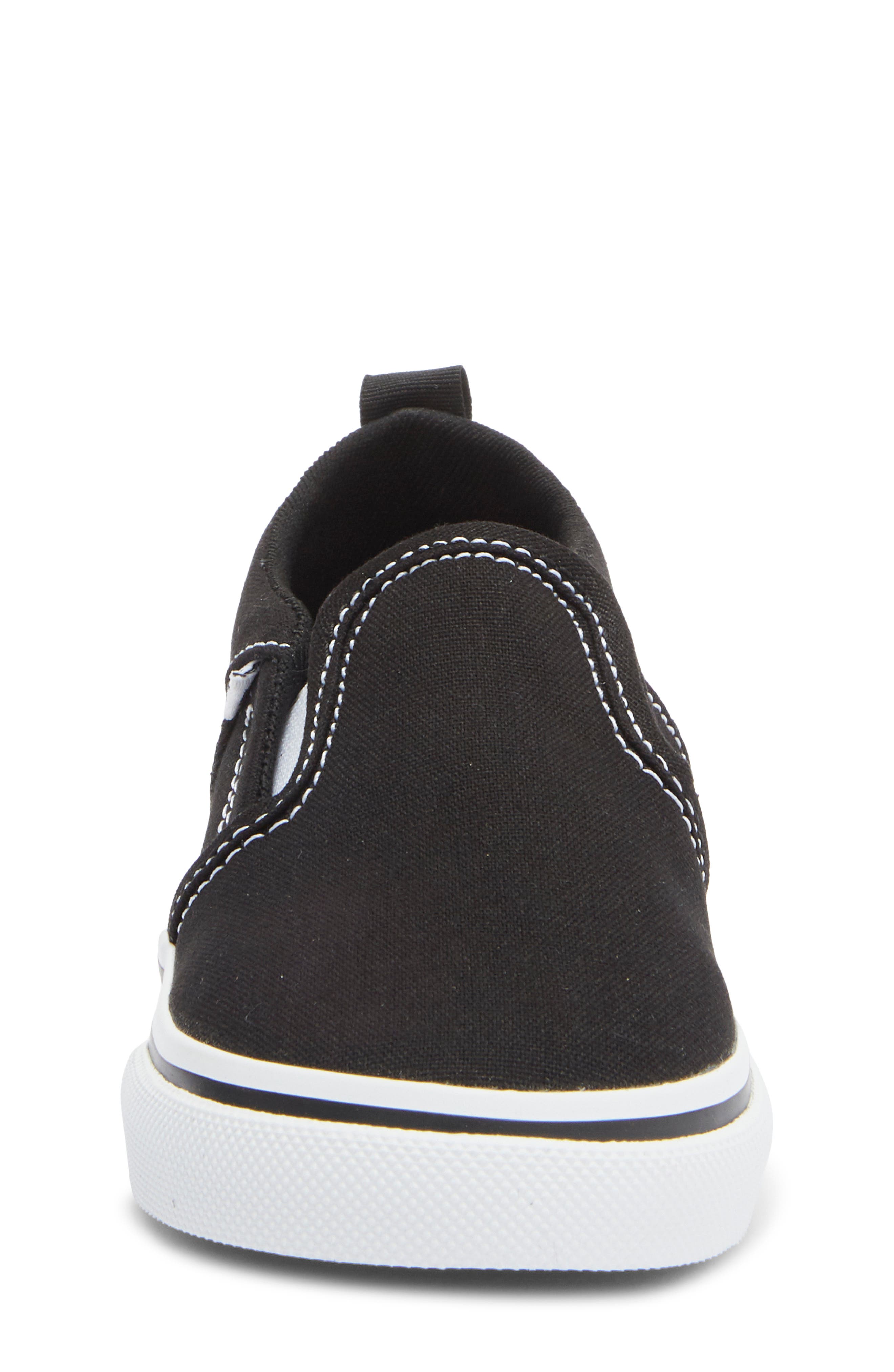 Vans Kids' Asher Slip-On Sneaker, Alternate, color, Canvas Black/White