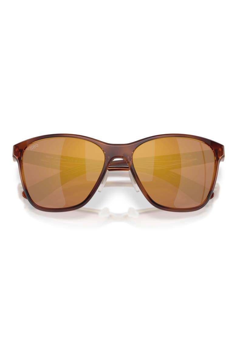 Luna Nueva 57mm Polarized Butterfly Sunglasses, Alternate, color, TORTOISE / GOLD MIRROR 580P