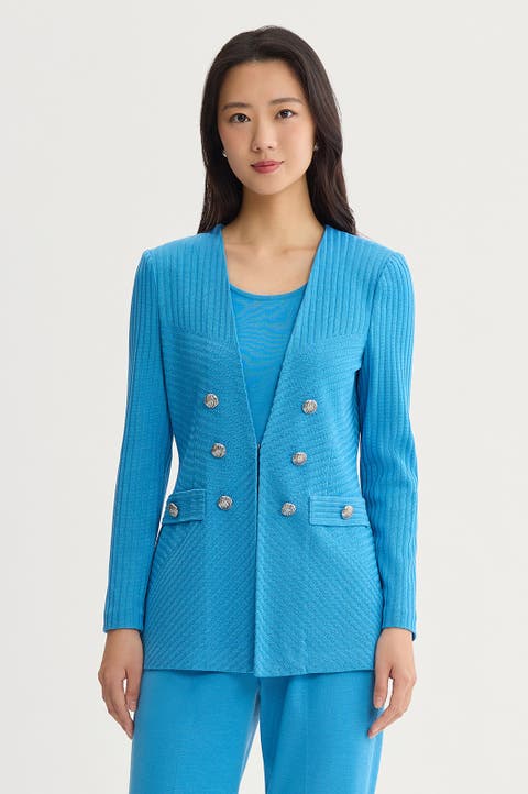 Textural Tonal Knit Jacket