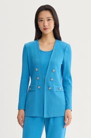 Ming Wang Textural Tonal Knit Jacket