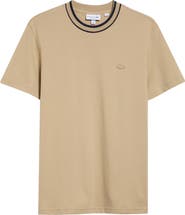 Lacoste Regular Fit Tipped Piqué Crewneck T-Shirt
