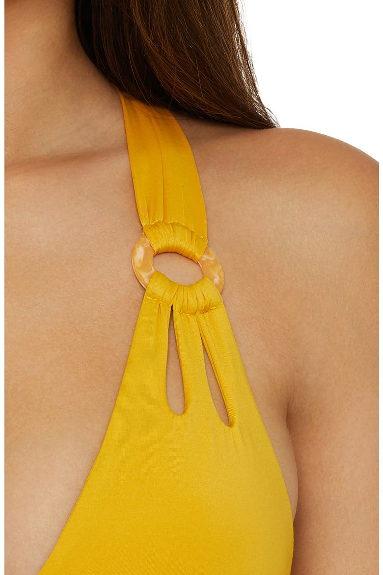 O-Ring One-Piece Swimsuit, Alternate, color, SUNFLOWER