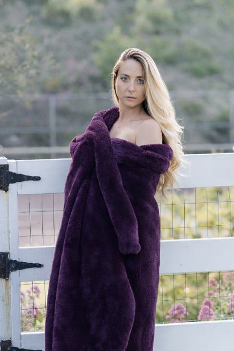 Carmel Faux Fur Personal Throw Blanket