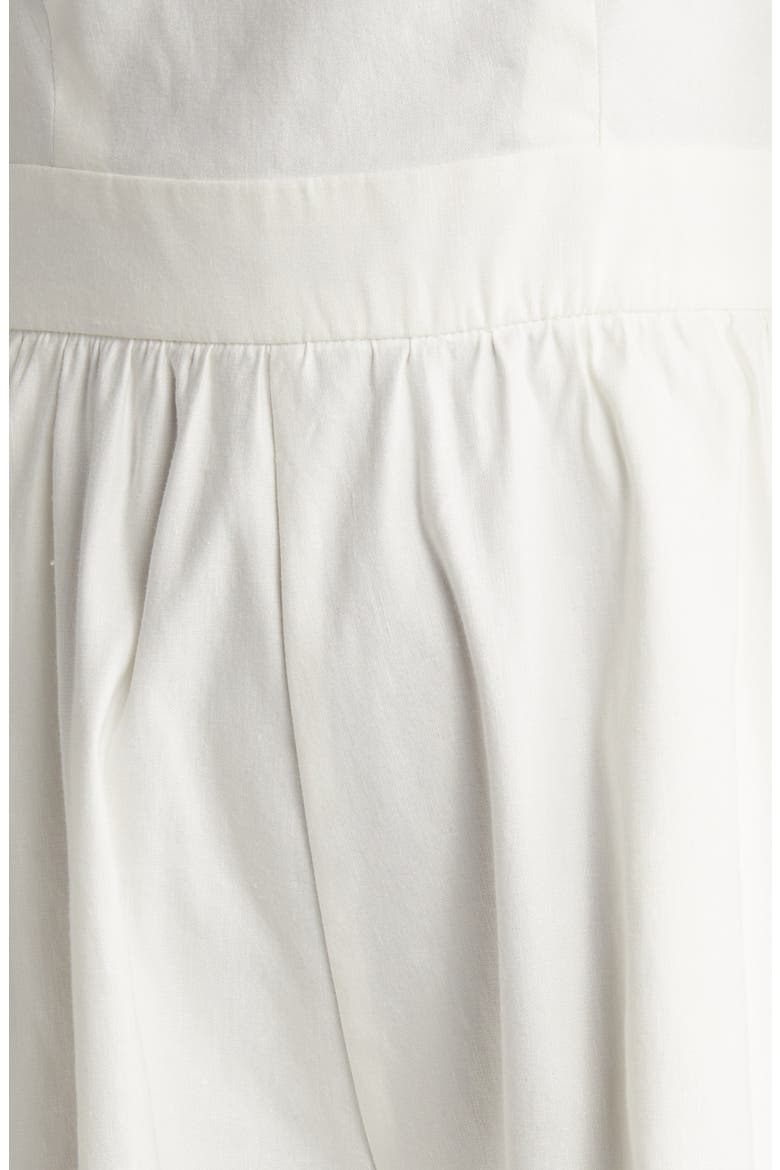 Square Neck Long Sleeve Linen Blend Romper, Alternate, color, WHITE OPAL