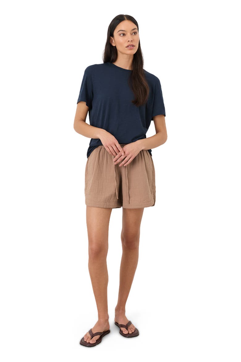 Organic Cotton Featherweight Slub Relaxed Tee, Alternate, color, Navy