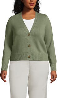 Lands' End Drifter Vneck Dress Cardigan Sweater