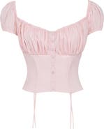 HOUSE OF CB Kitty Puff Sleeve Corset Crop Top