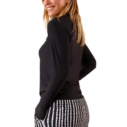 Uv Skinz Long Sleeve Quarter Zip Sun & Swim Shirt In Black