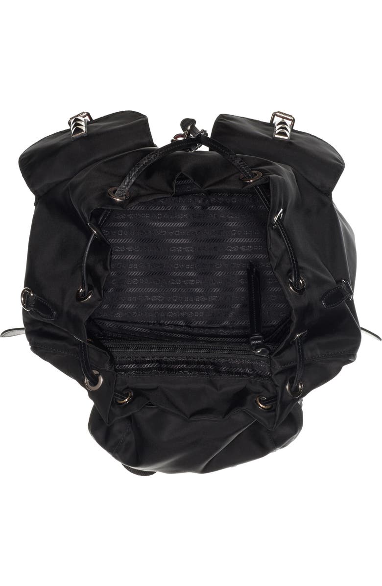 Prada Studded Nylon Backpack, Alternate, color,