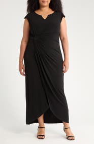Connected Apparel Cap Sleeve Maxi Dress