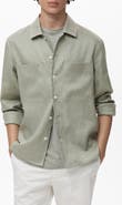 MANGO Lightweight Linen Overshirt