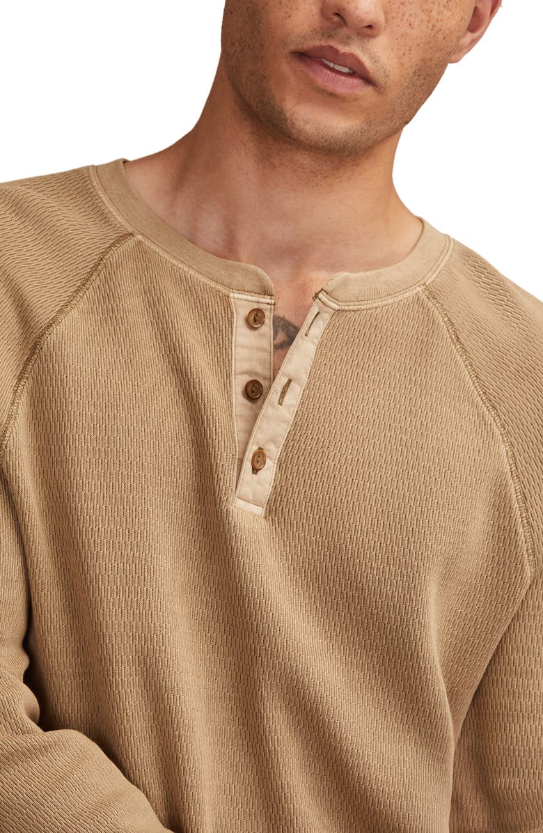 Lucky Brand Birdseye Thermal Henley Top, Alternate, color, Gothic Olive