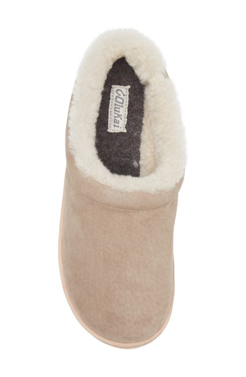 Olukai Mani Genuine Shearling Slipper In Brown