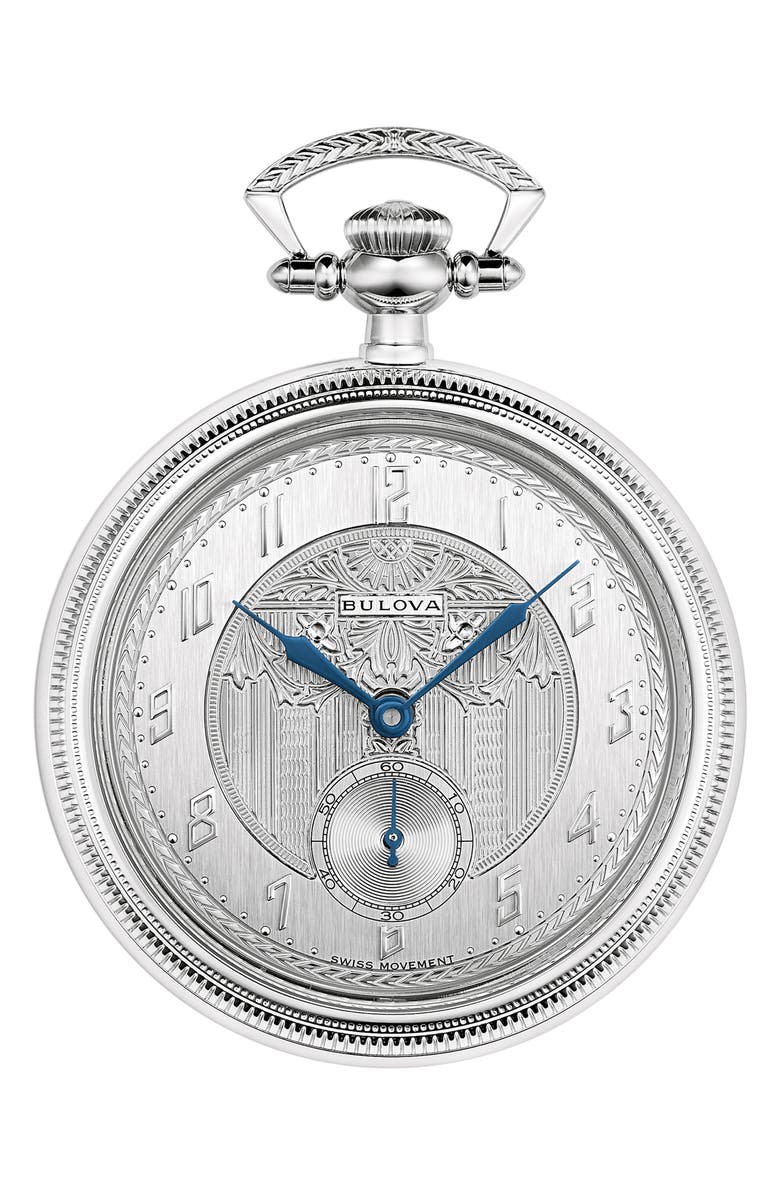 BULOVA Archive Series 150th Anniversary Pocket Watch, 45.5mm, Main, color, Silver-Tone