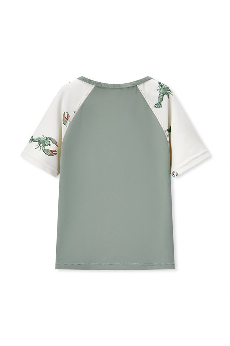 Zipper Top And Swim Trunks, Alternate, color, Mint Lobster