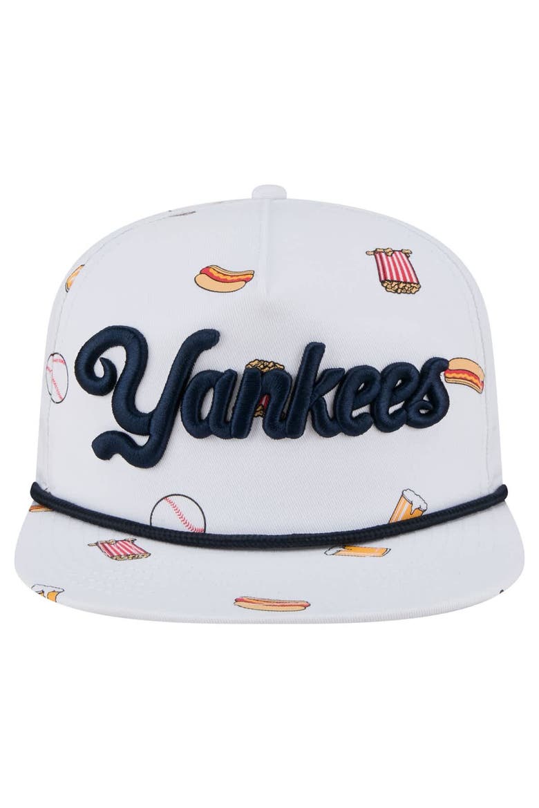 Men's New Era White New York Yankees Team Cheer Rope 19TWENTY Adjustable Hat, Alternate, color, White