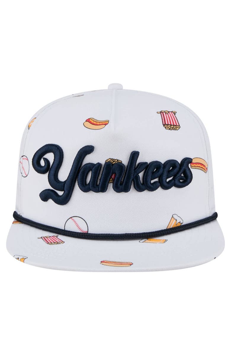 New Era Men's New Era White New York Yankees Team Cheer Rope 19TWENTY Adjustable Hat, Alternate, color, White