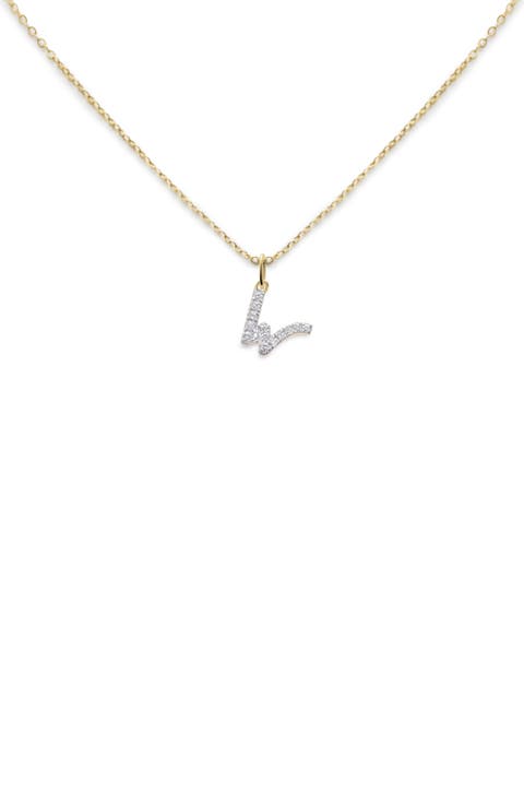 Lab Created Diamond Initial Pendant Necklace (Online Trunk Show)