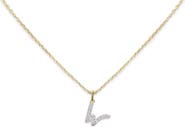 Monica Vinader Lab Created Diamond Initial Pendant Necklace