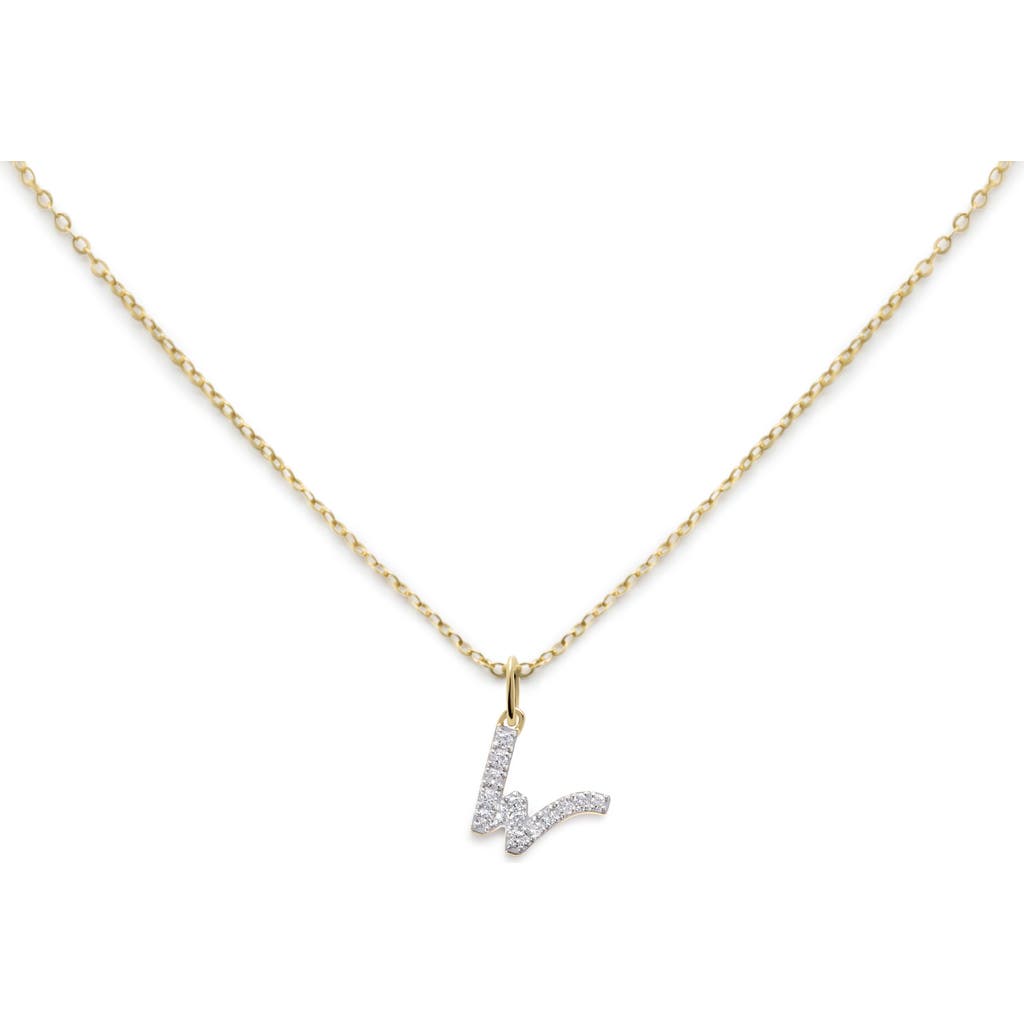 Monica Vinader Lab Created Diamond Initial Pendant Necklace In Gold
