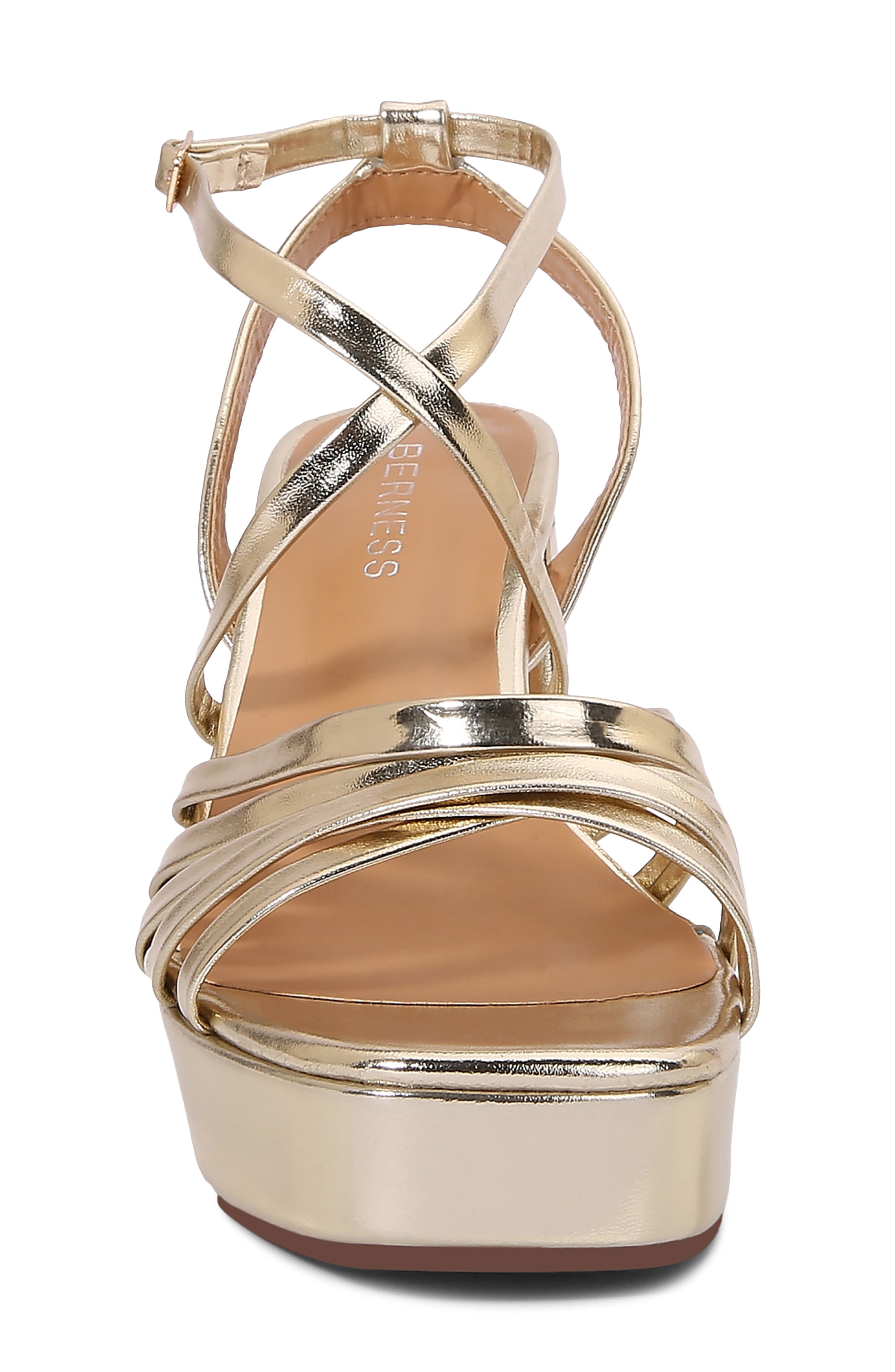 Ginny Faux Leather Platform Sandal, Alternate, color, GOLD
